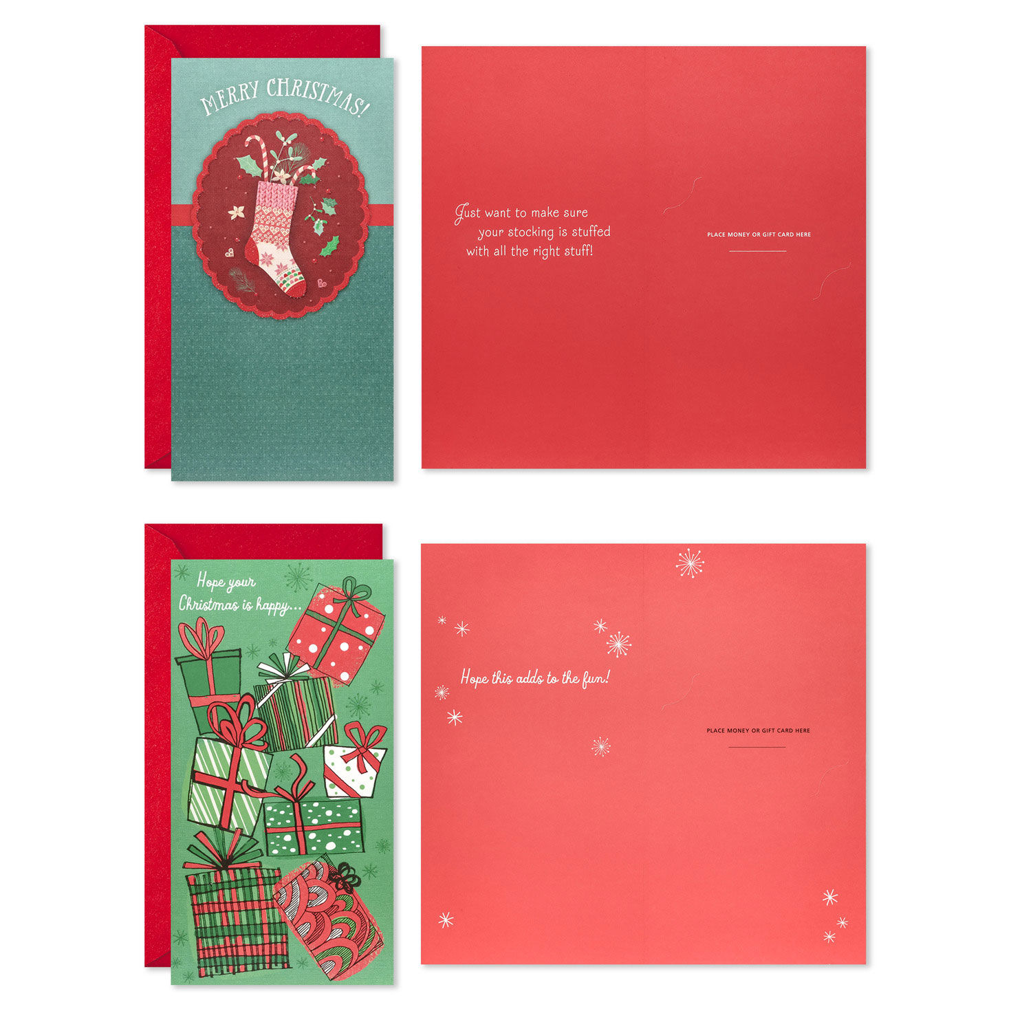 Jolly Wishes Money-Holder Assorted Christmas Cards Card Front with Sentiment image number 3