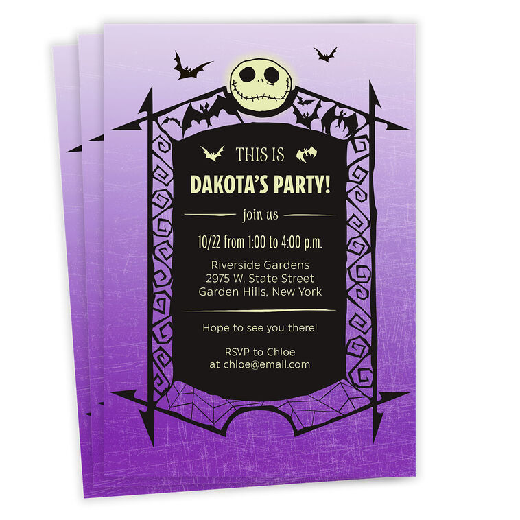Disney Tim Burton's The Nightmare Before Christmas This Is a Party! Flat Birthday Invitation