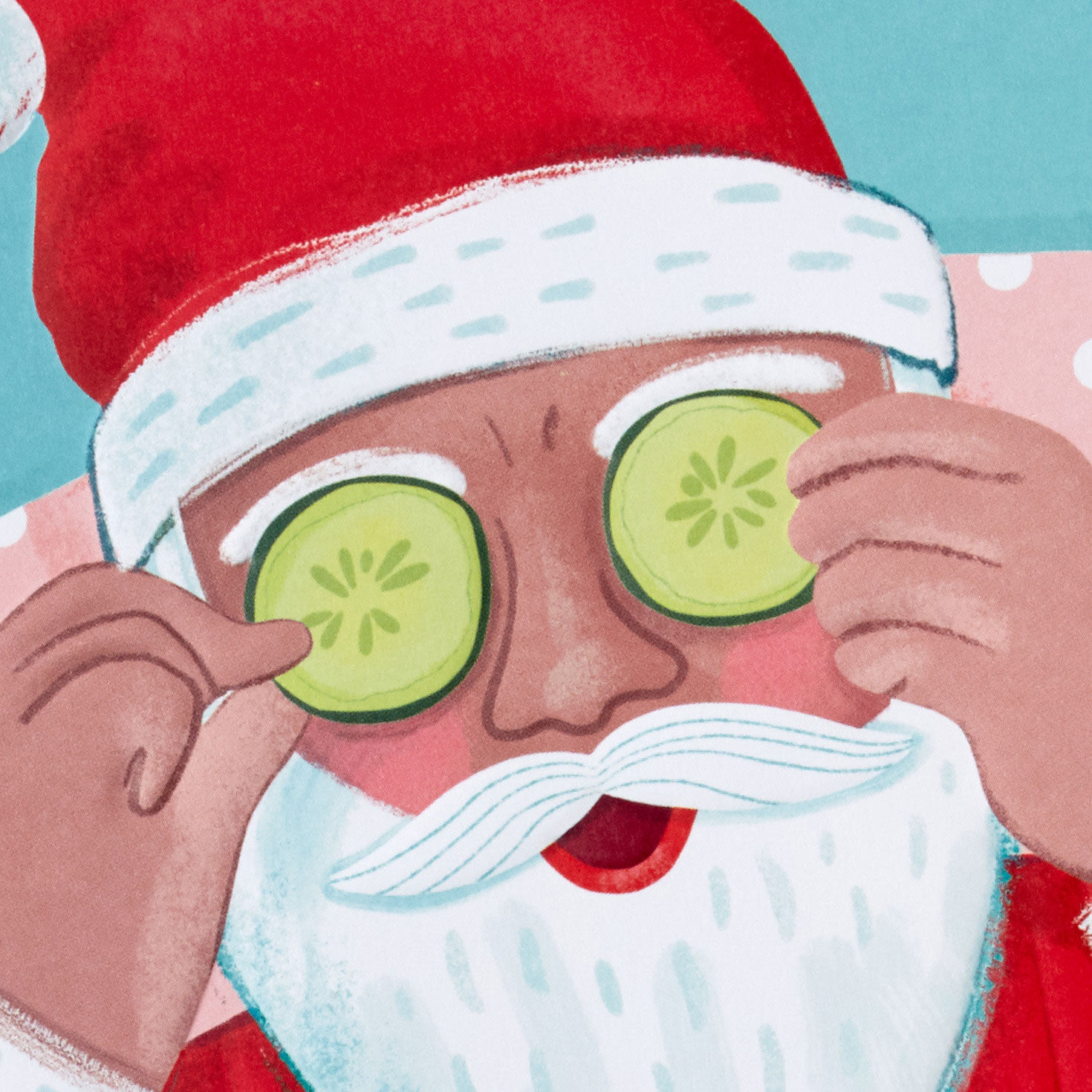 Self-Care Santa Packaged Christmas Cards, Set of 5, , large image number 5
