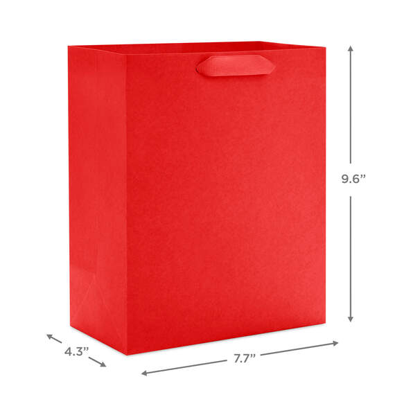 9.6" Red Medium Gift Bag, Red, large image number 3