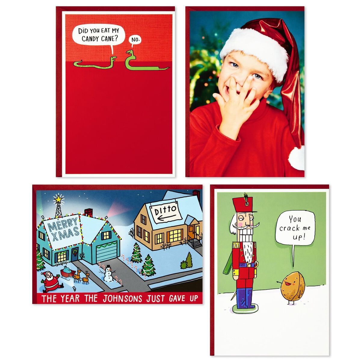 Nutcracker and Friends Assorted Funny Christmas Cards, Box of 24