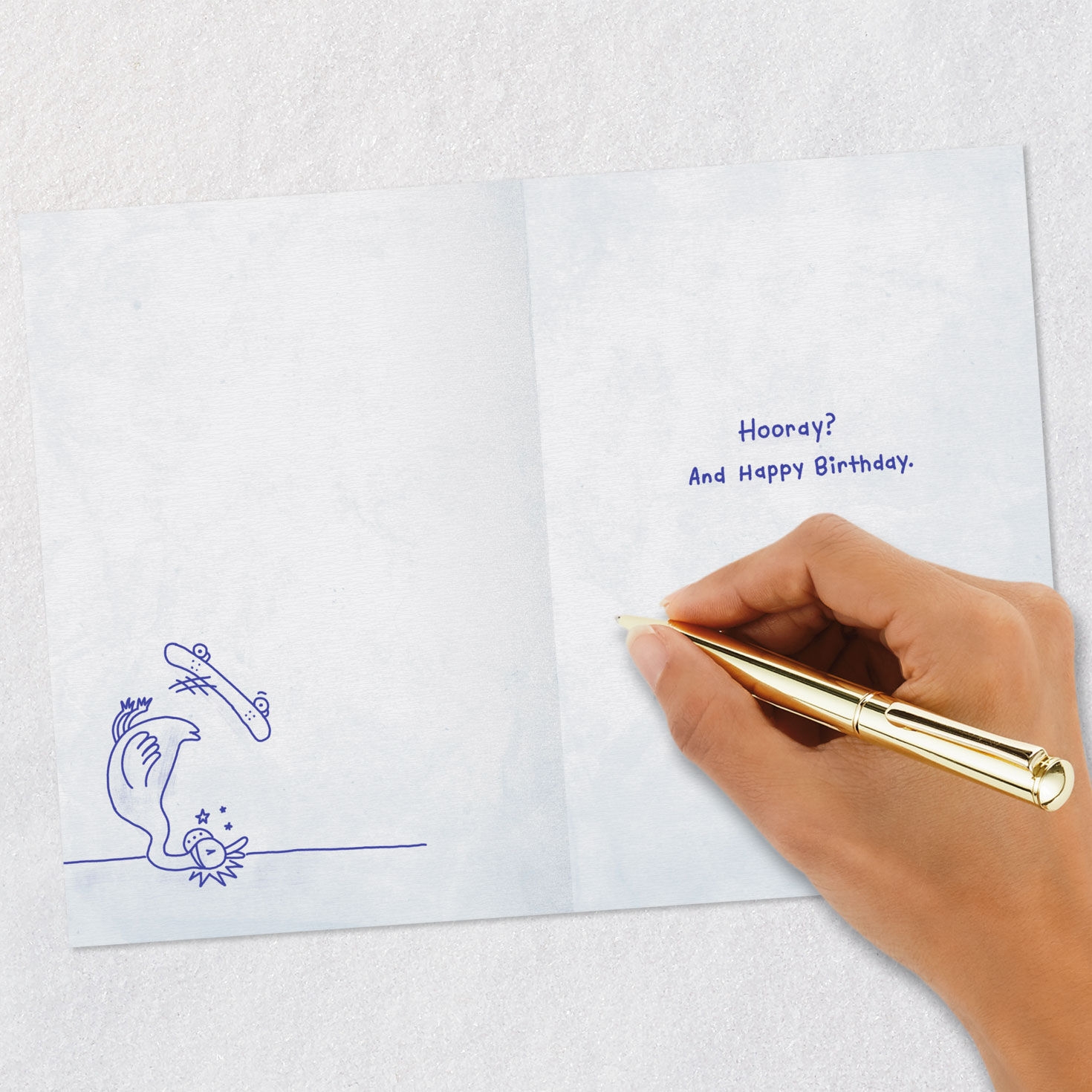Skateboarding Duck Funny Birthday Card Signing card image number 6