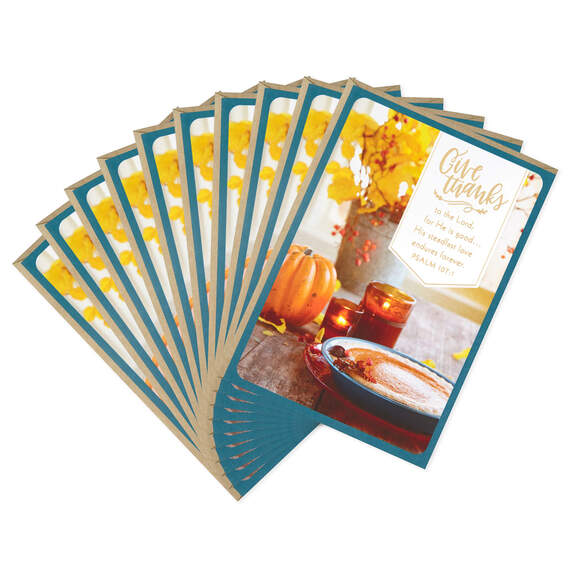 Thanks and Blessings Religious Thanksgiving Cards, Pack of 10, , large image number 1
