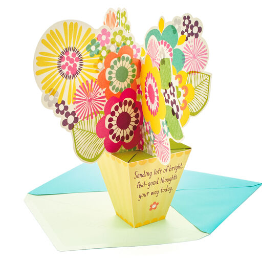 Flowers in Pot 3D Pop-Up Get Well Card, 