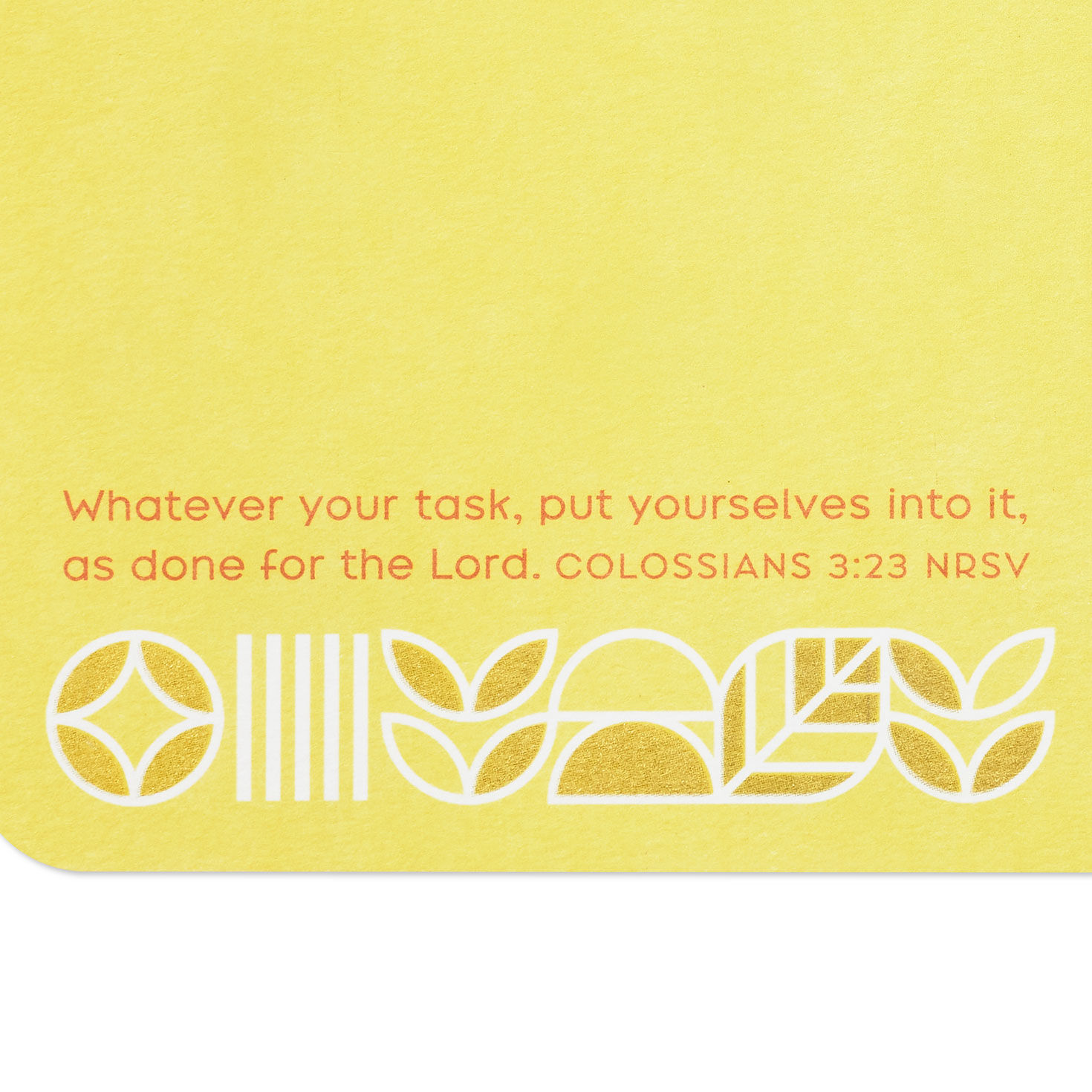 Yellow Mod Botanical Faith Congratulations Card scripture image number 3