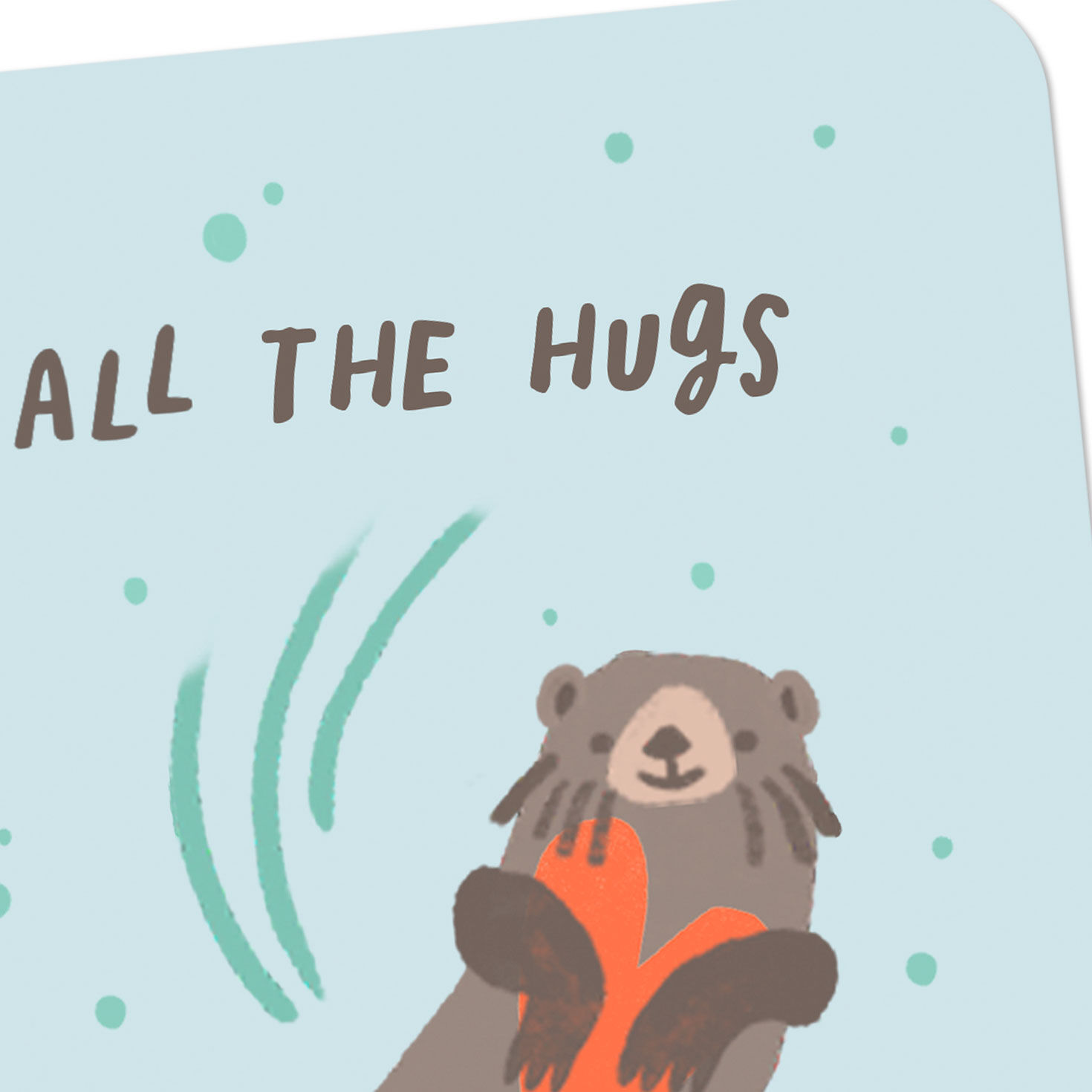 Otter Hugging Heart Thinking of You Card for Kids Card Front Detail image number 4