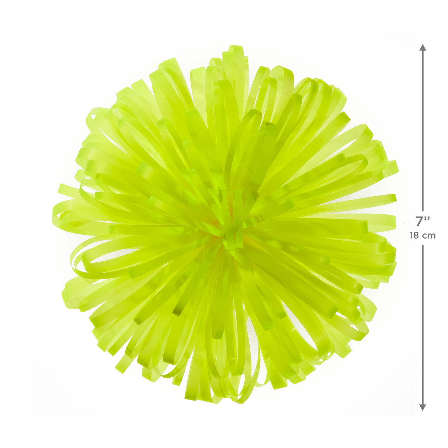 Translucent Yellow Looped Pom-Pom Gift Bow measurement image number 3