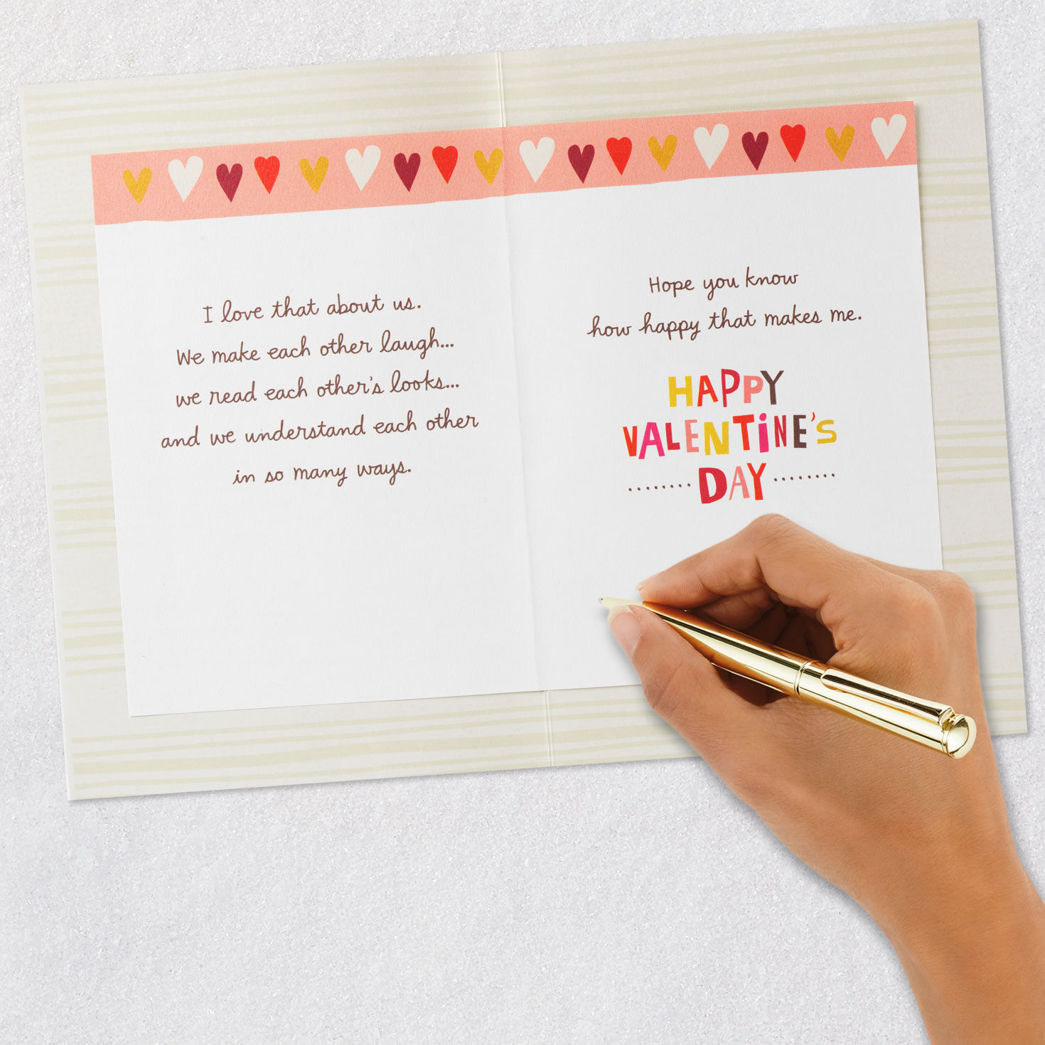 Pink and Red Mugs Hers and Hers Valentine's Day Card signing card image number 7