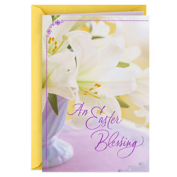 An Easter Blessing White Lilies Easter Card, , large image number 1