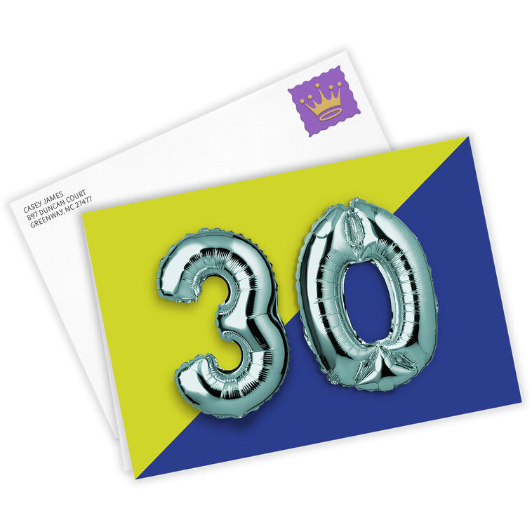 30th Balloons Custom Card, , large image number 2