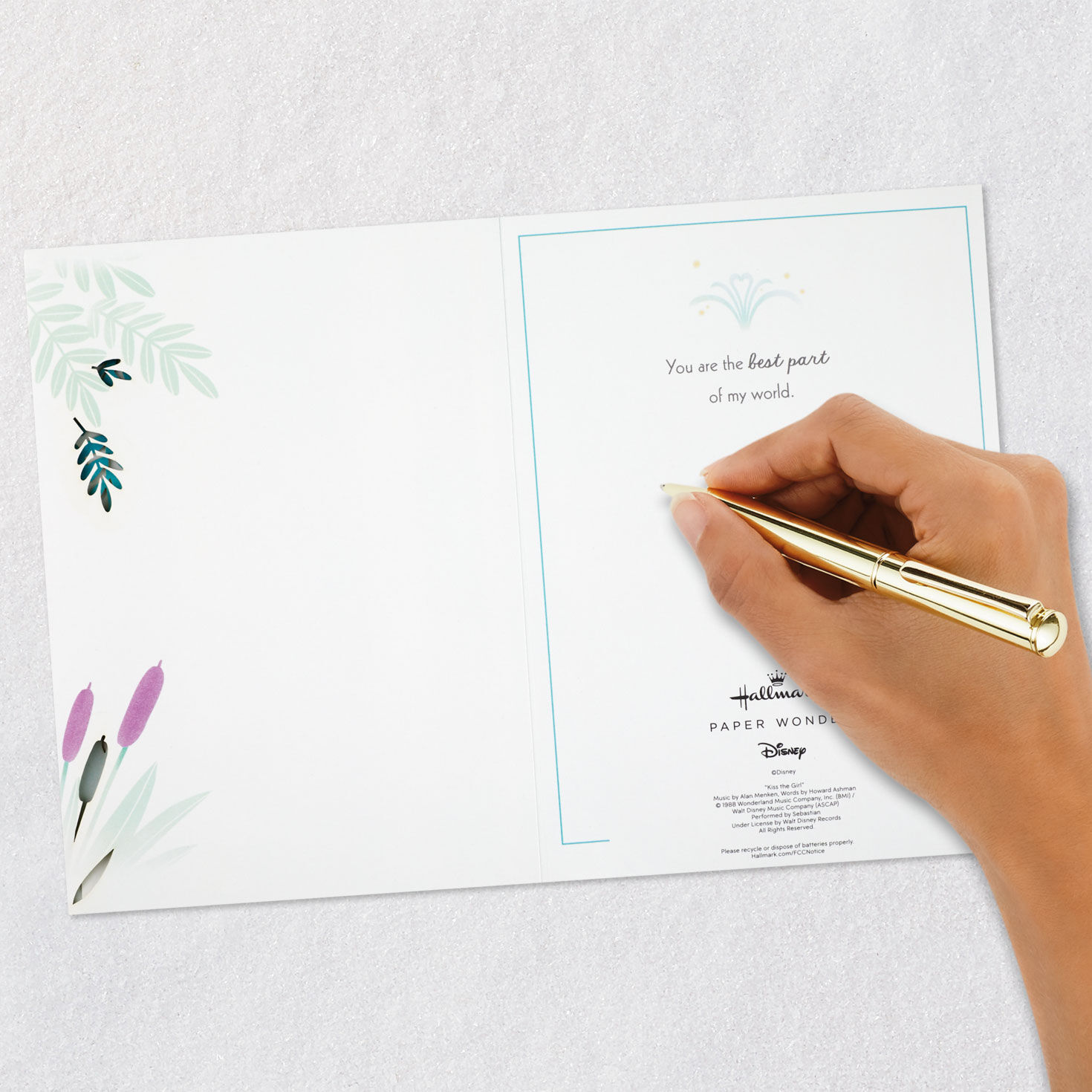 Disney The Little Mermaid You're the Best Part of My World Romantic Musical 3D Pop-Up Love Card With Light, , large image number 6