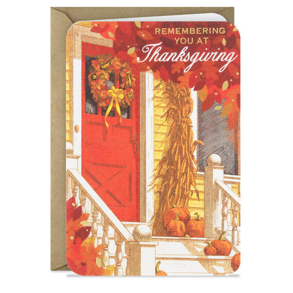 Remembering You Warmly Thanksgiving Card