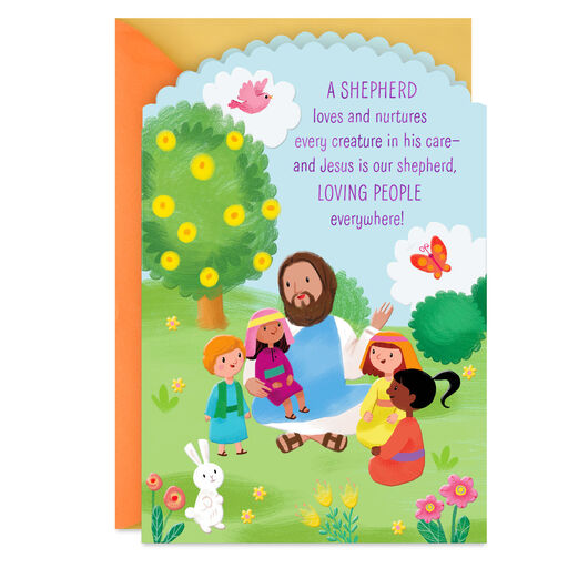 Jesus Is Our Shepherd Religious Easter Card for Kid, 
