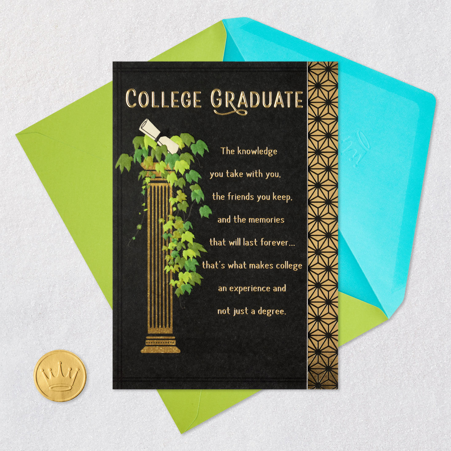 Ivy and Diploma on Column College Graduation Card  image number 5