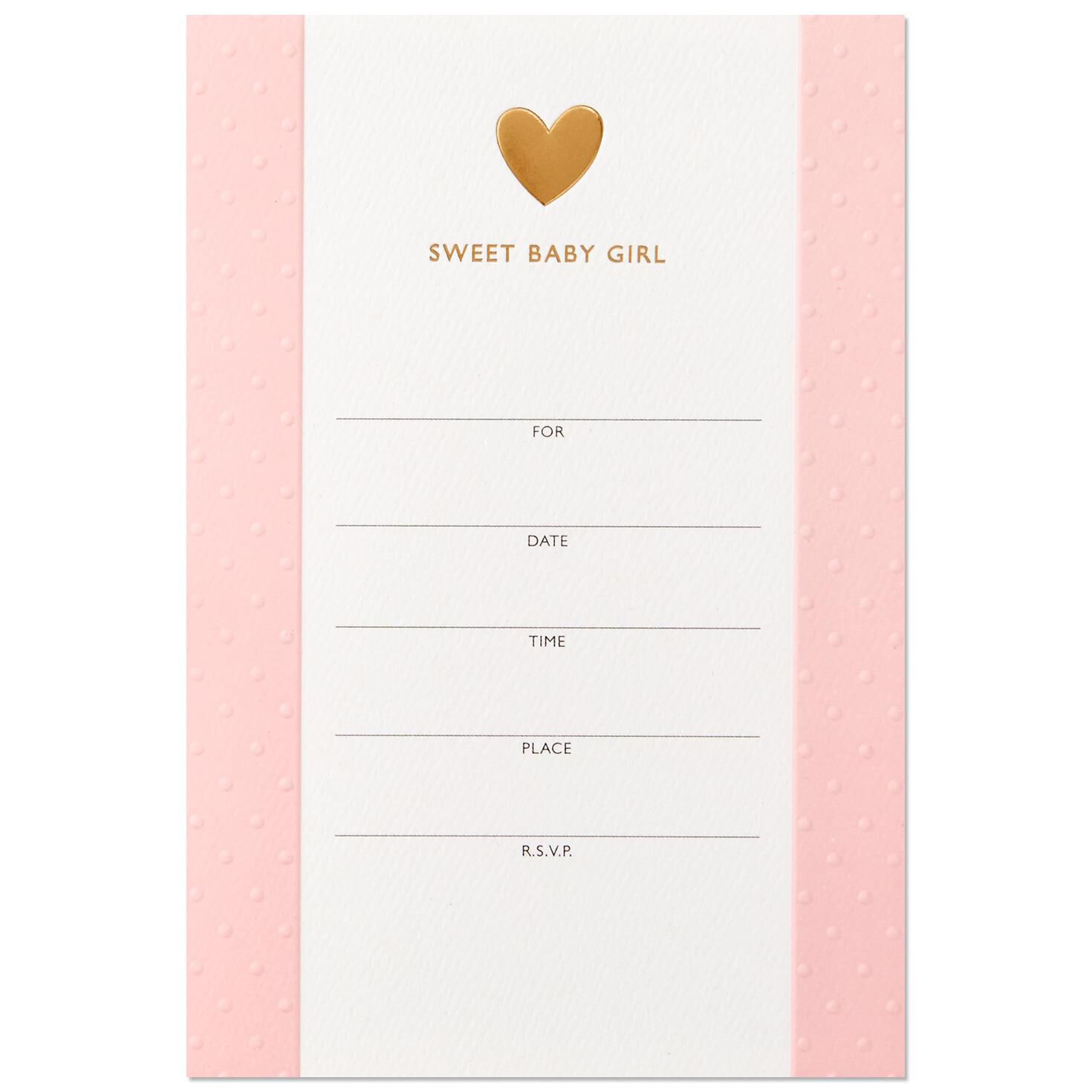 sweet baby girl baby shower invitations