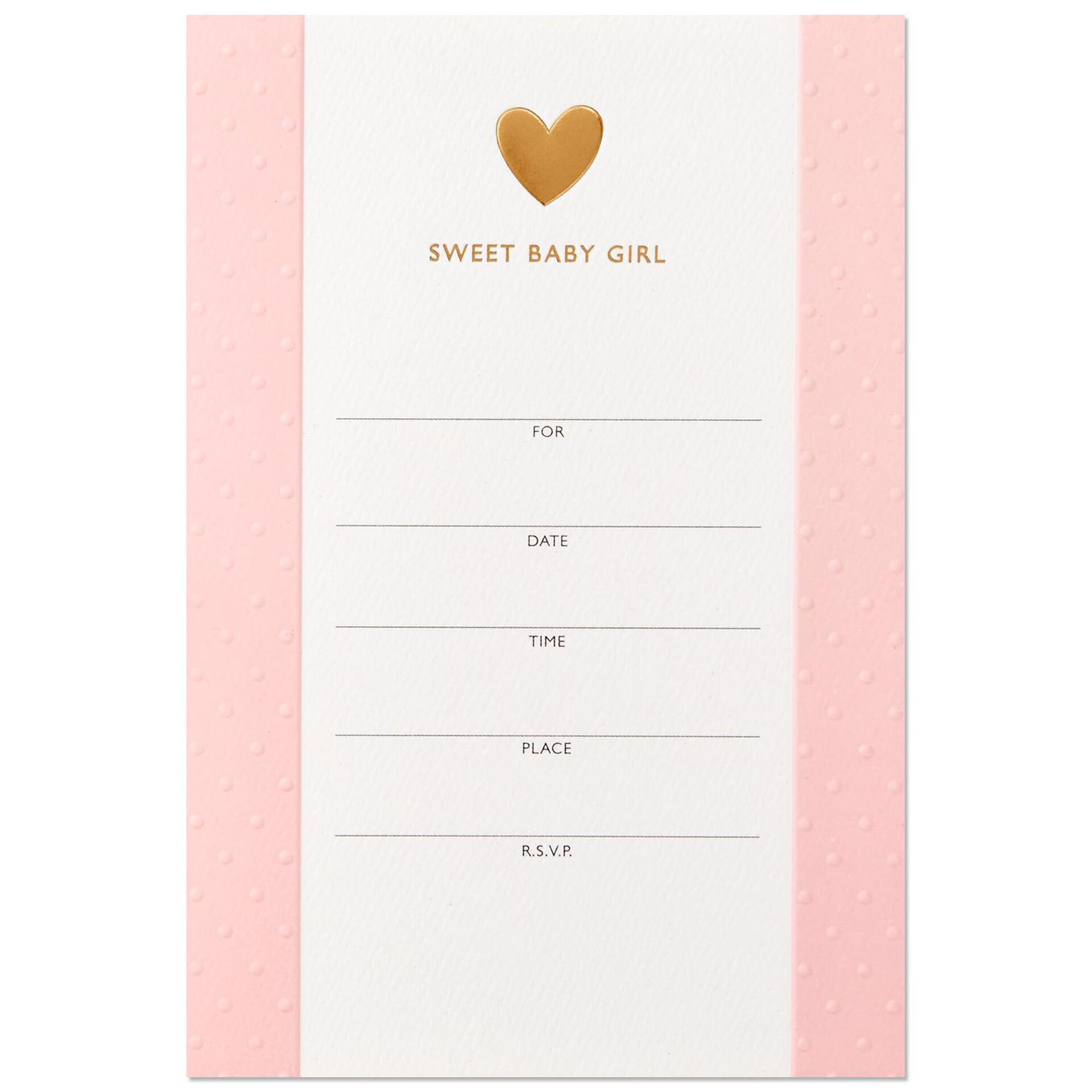 sweet baby girl shower invitation, box of 12