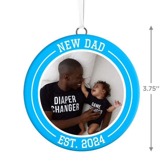 New Dad Personalized Text and Photo Ceramic Ornament, , large image number 3