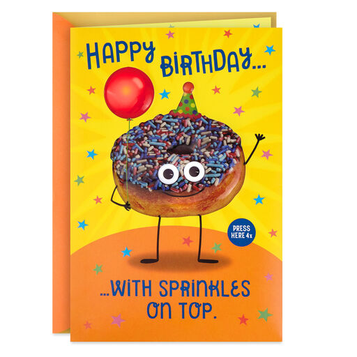Sprinkles Donut Birthday Card With Sound and Light, 