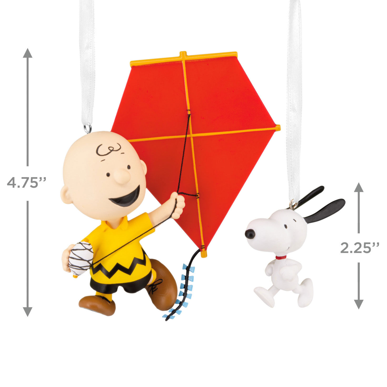 Charlie Brown Snoopy Flying Kit Christmas Ornaments measurement image number 6