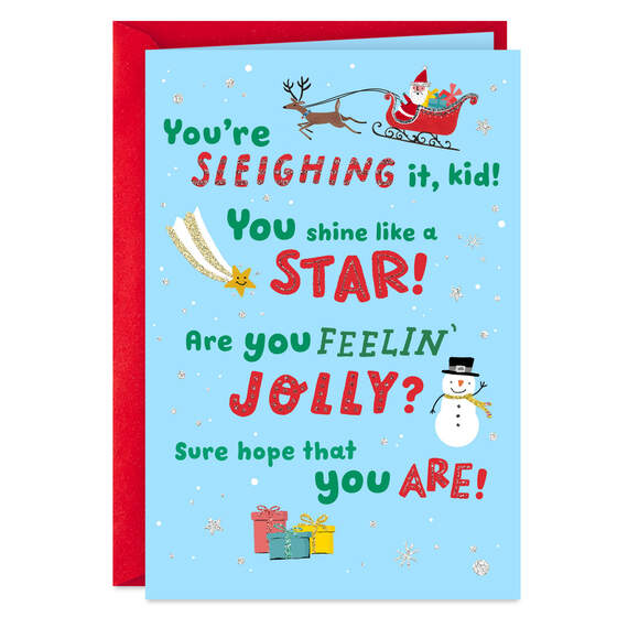 Tree-Mendously Loved Christmas Card for Kids, , large image number 1