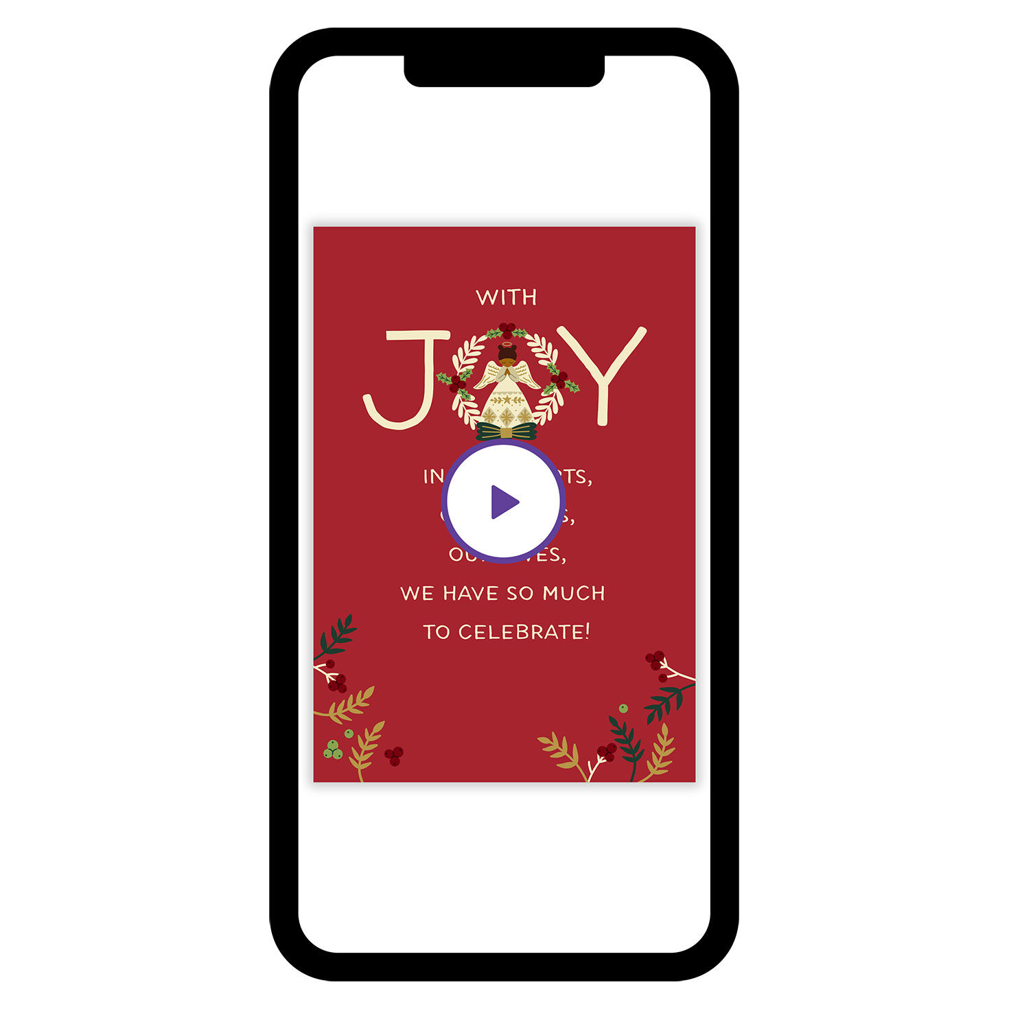 Celebrate Joy Angel Custom Holiday eCard