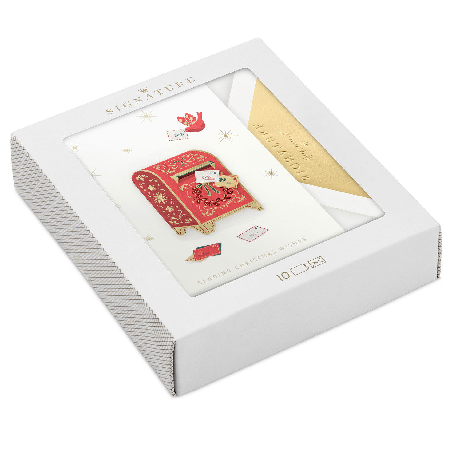 Festive Mailbox Boxed Christmas Cards, Pack of 10