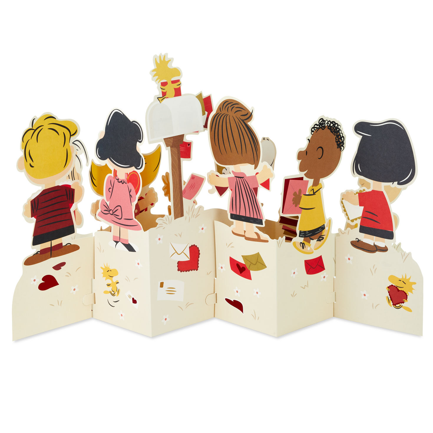 Peanuts Gang Jumbo 3D Pop-Up Valentine's Day Card popped up card back image number 2