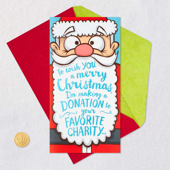 Favorite Charity Santa Funny Pop-Up Money Holder Christmas Card, , large image number 6