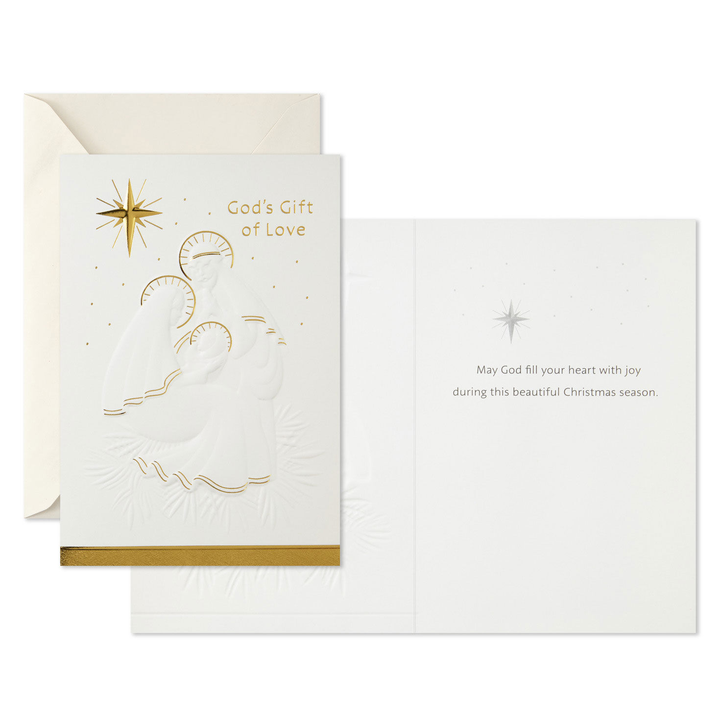 Holy Family Silhouette Boxed Christmas Cards Card Front with Sentiment image number 3