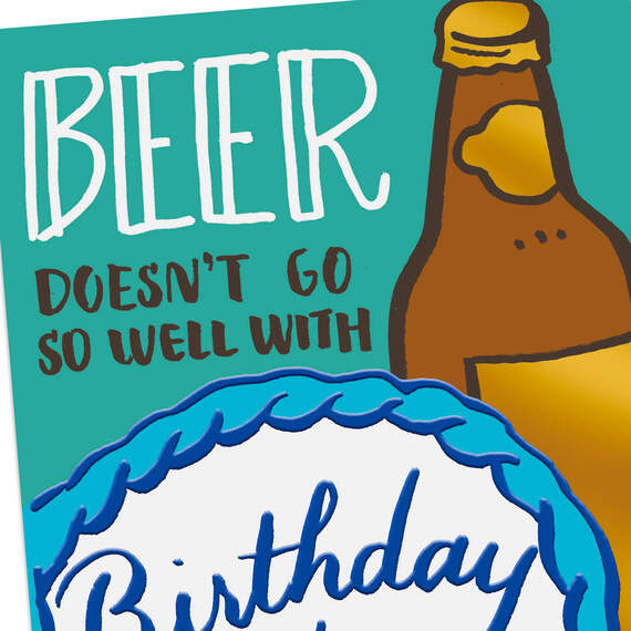 Beer and Cake Funny Birthday Card, , large image number 4