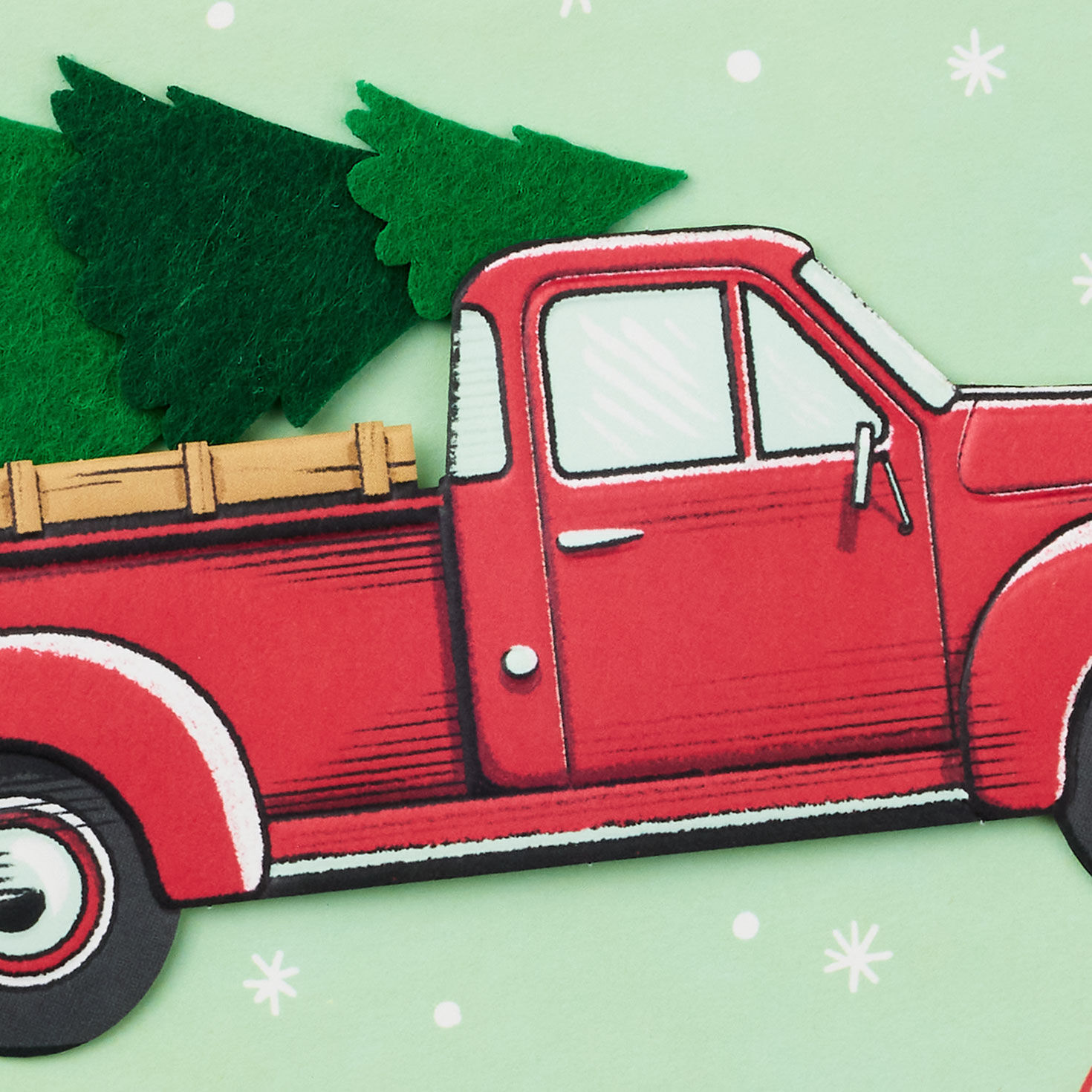Red Vintage Truck Christmas Card for Husband Card Front Detail image number 4
