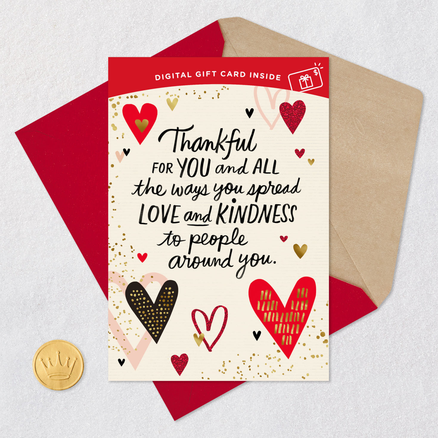 Thankful for You Gift Card Greeting Valentine's Day Card for only USD 4.99 | Hallmark