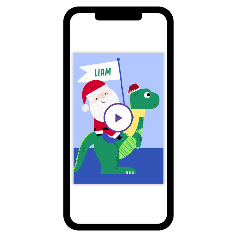 Santa and Dinosaur Christmas eCard for Kid