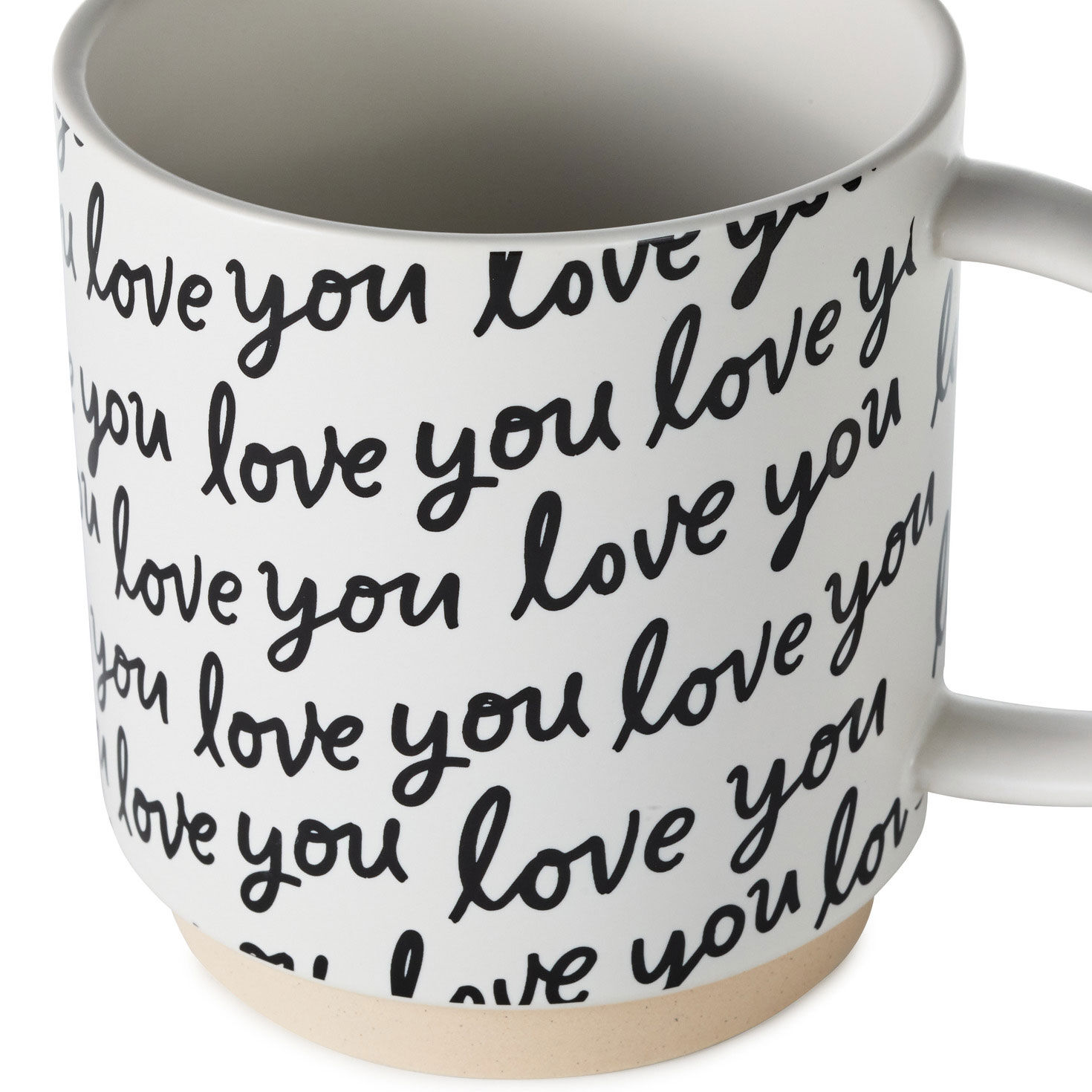 Love You Script Black and White Mug upclose view image number 4