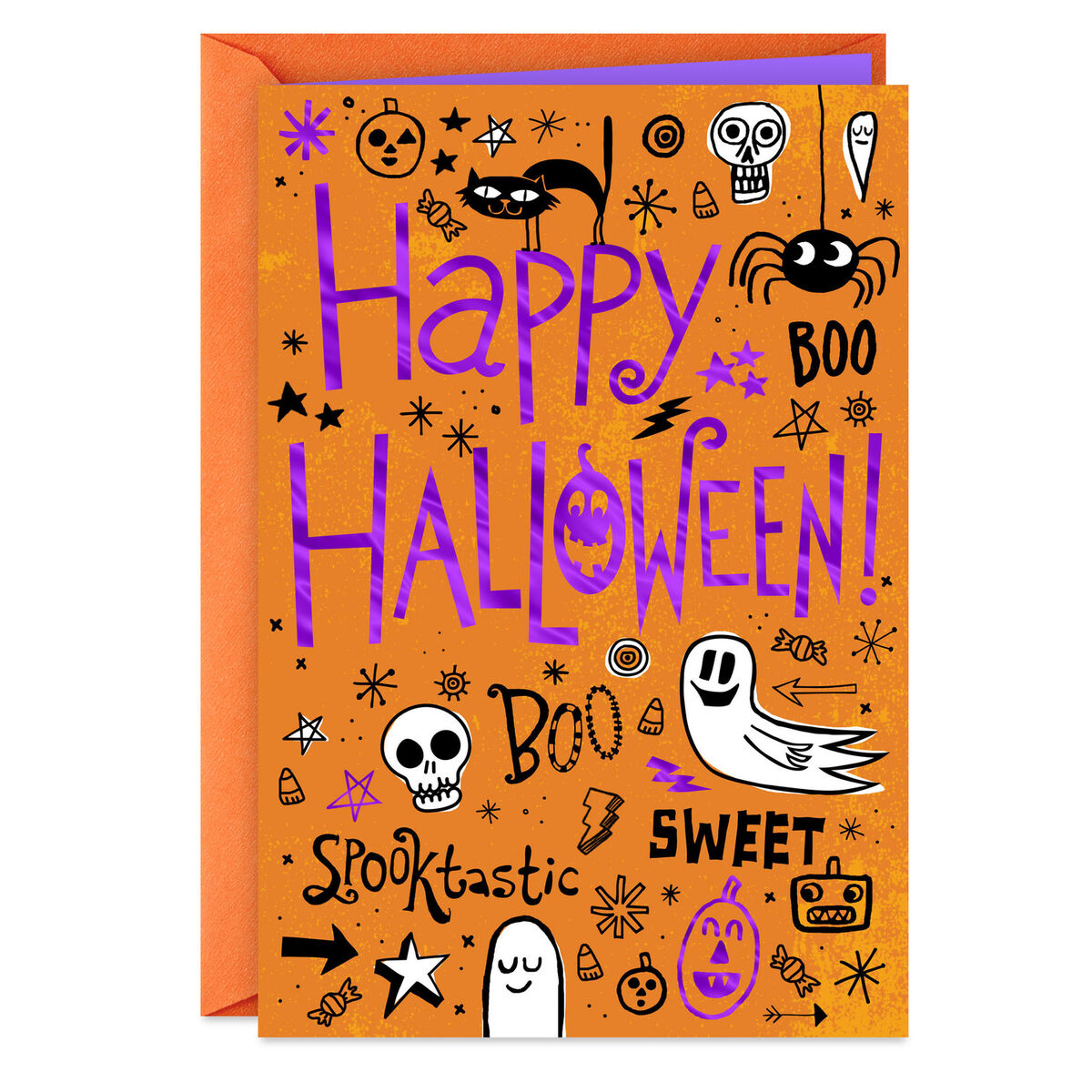 Happy Halloween Doodles Halloween Card - Greeting Cards - Hallmark