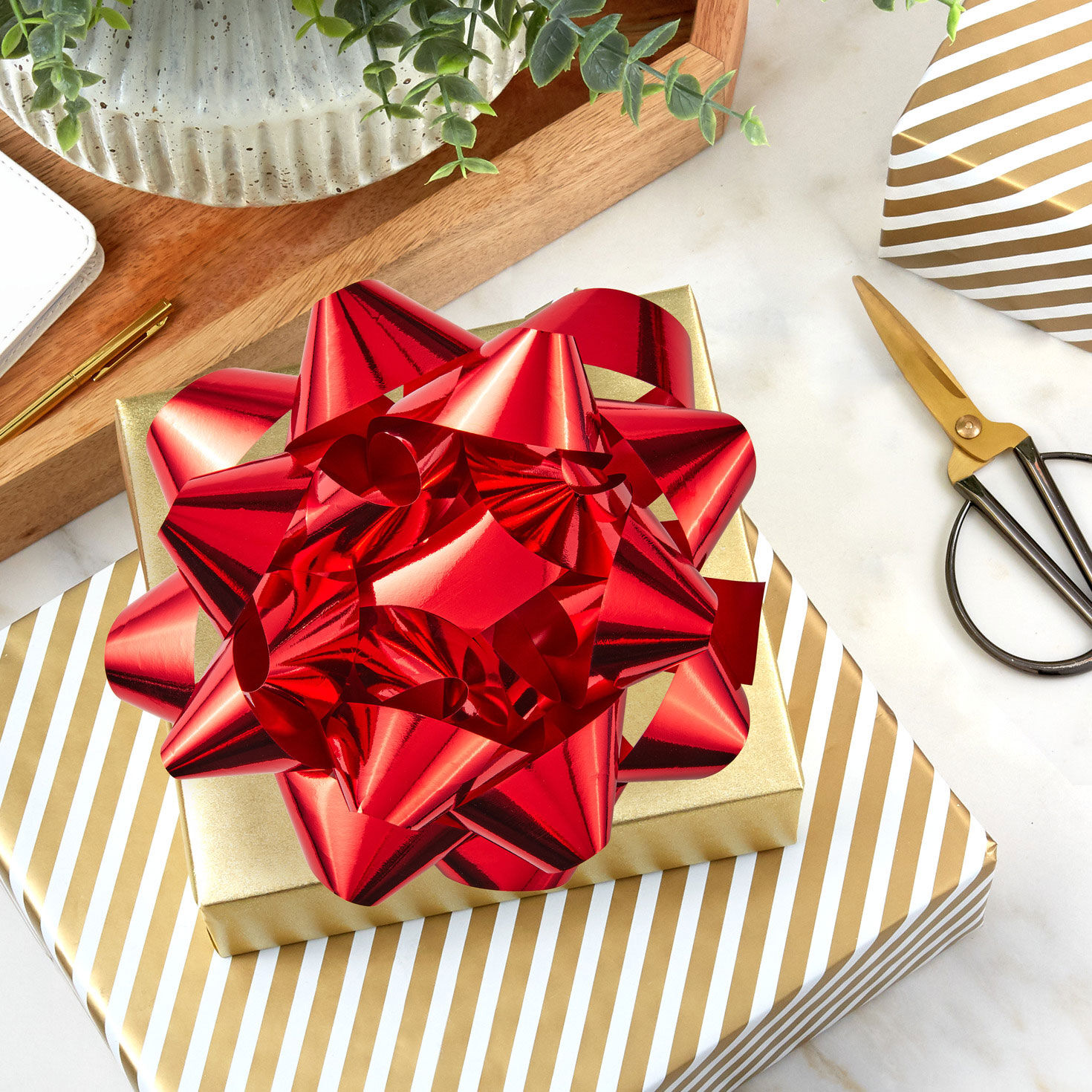 Jumbo Red Gift Bow in use image number 2