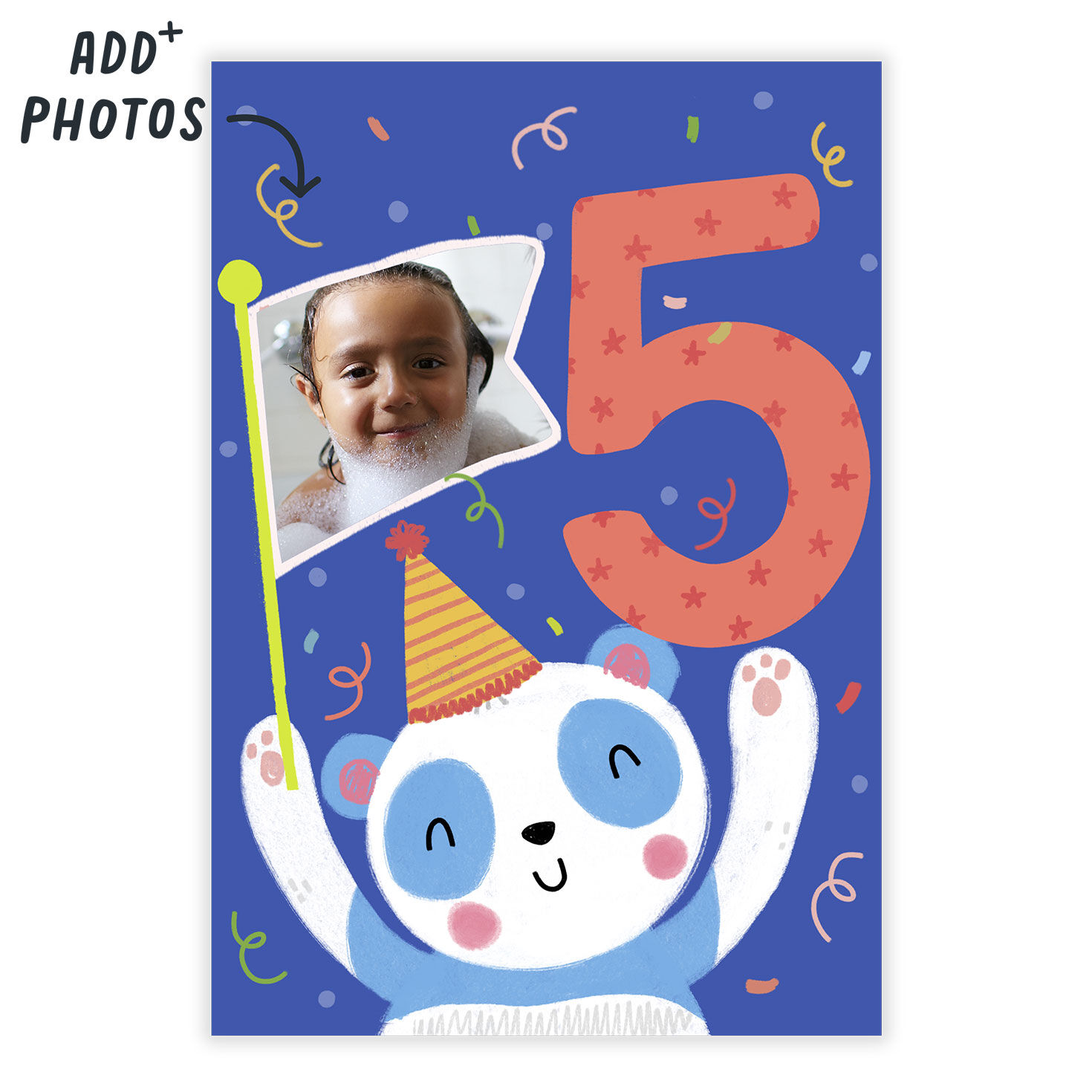 Festive Panda 5th Birthday eCard, , large image number 2