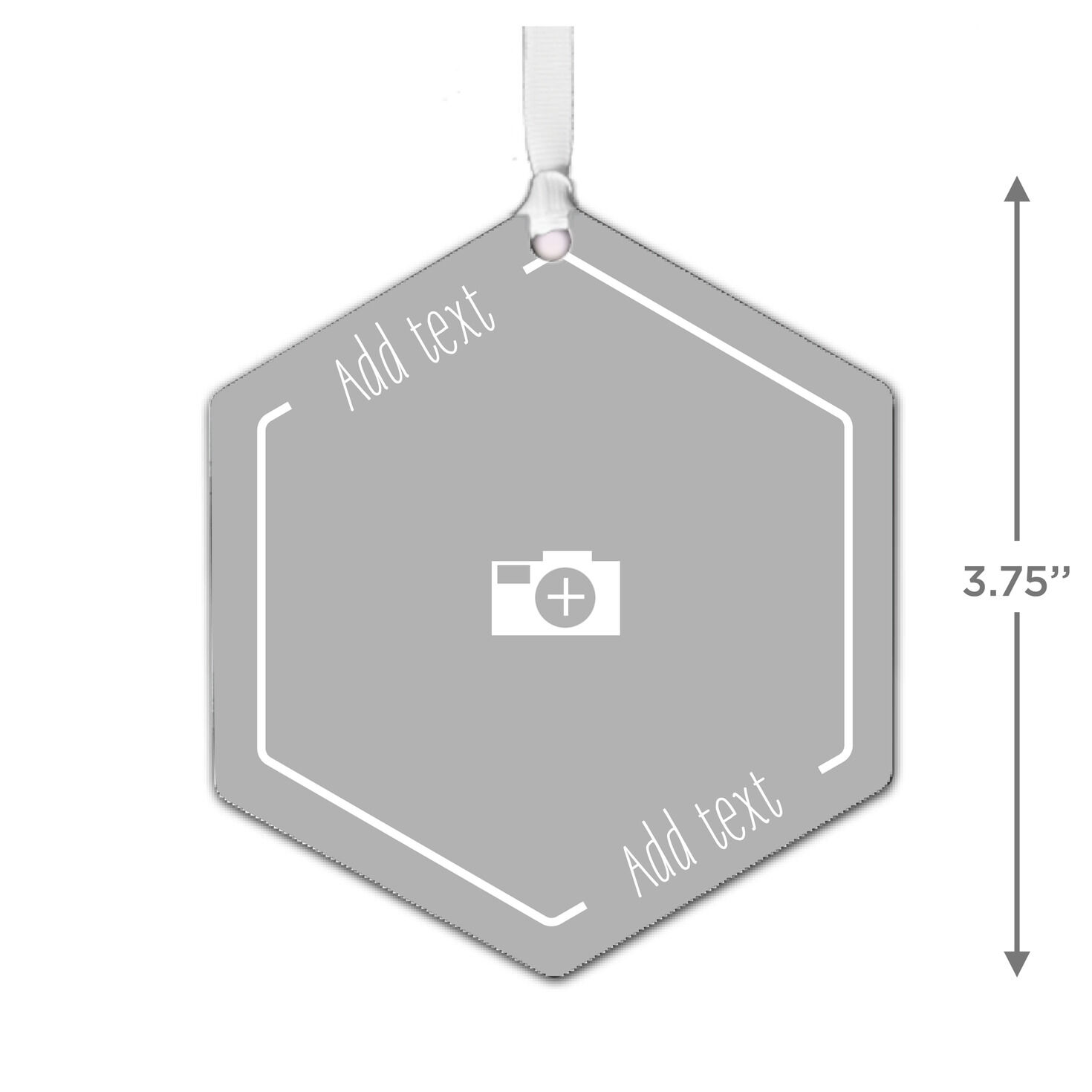 Design-Your-Own Hexagon Metal Personalized Ornament, Custom Photo and Text, , large image number 3