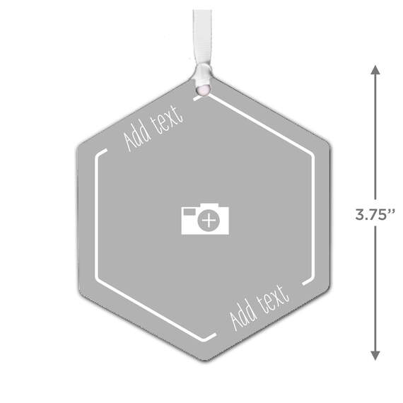 Design-Your-Own Hexagon Personalized Text and Photo Metal Ornament, , large image number 3