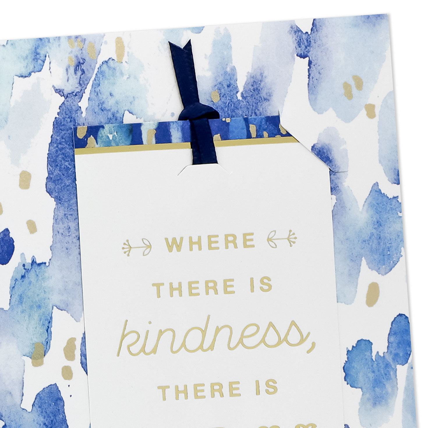 Blue Watercolor Thank You Card and Ribbon Bookmark Card Front Detail image number 4