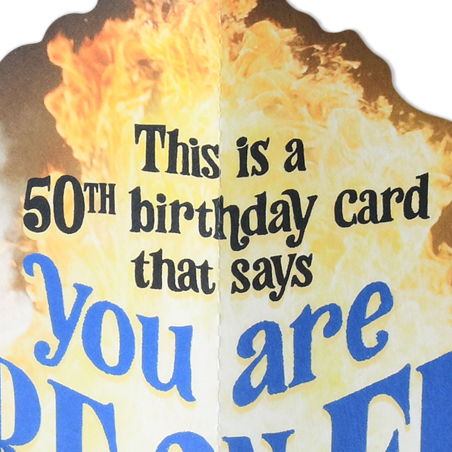 Cake with Blazing Candles Funny 50th Birthday Card Sentiment image number 3