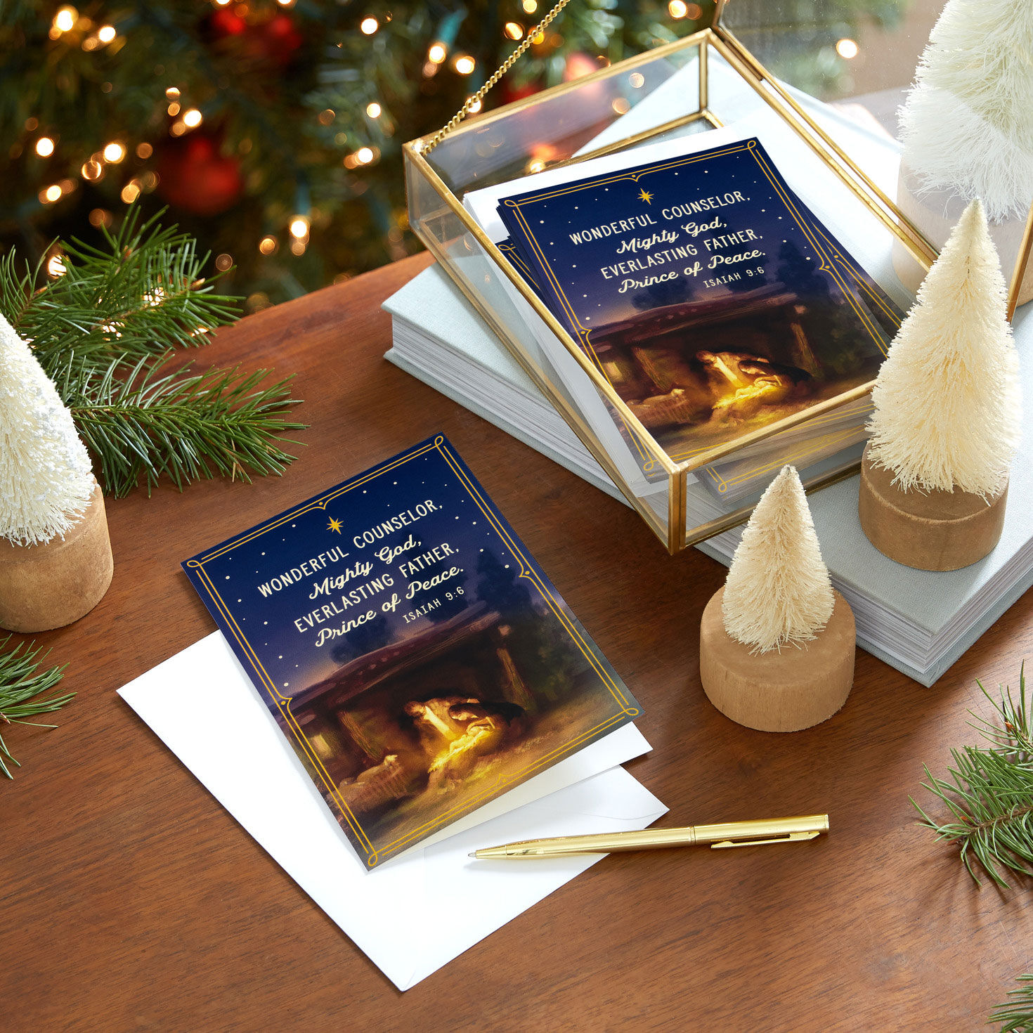 Manger DaySpring Religious Christmas Cards in use image number 7