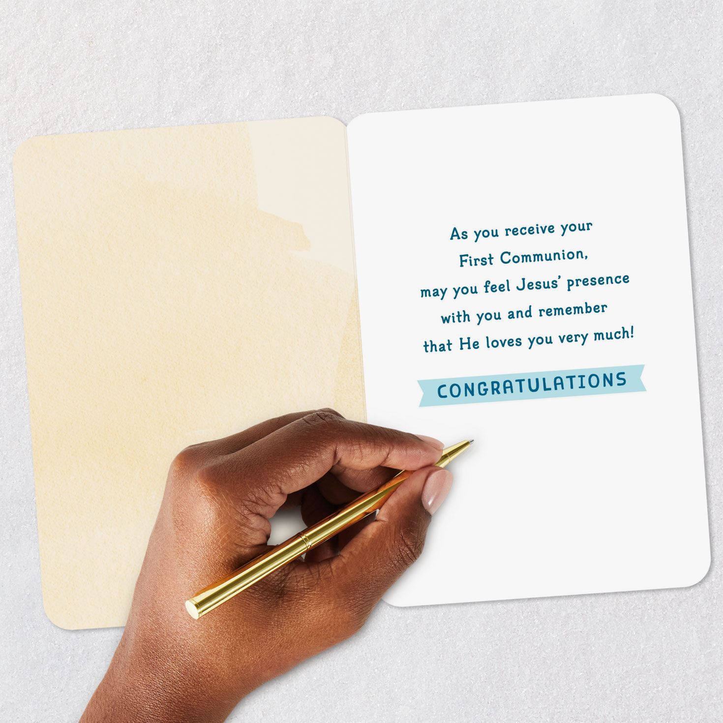 Chalice With Bread and Grapes 1st Communion Card Signing card image number 6