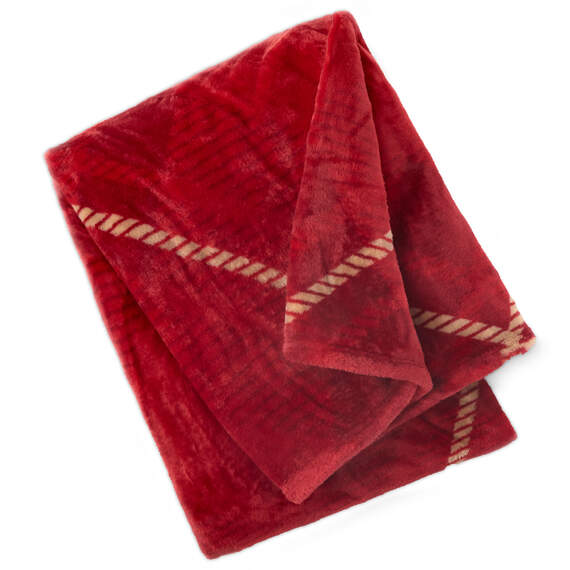 Red Plaid Throw Blanket, 50x60, , large image number 2