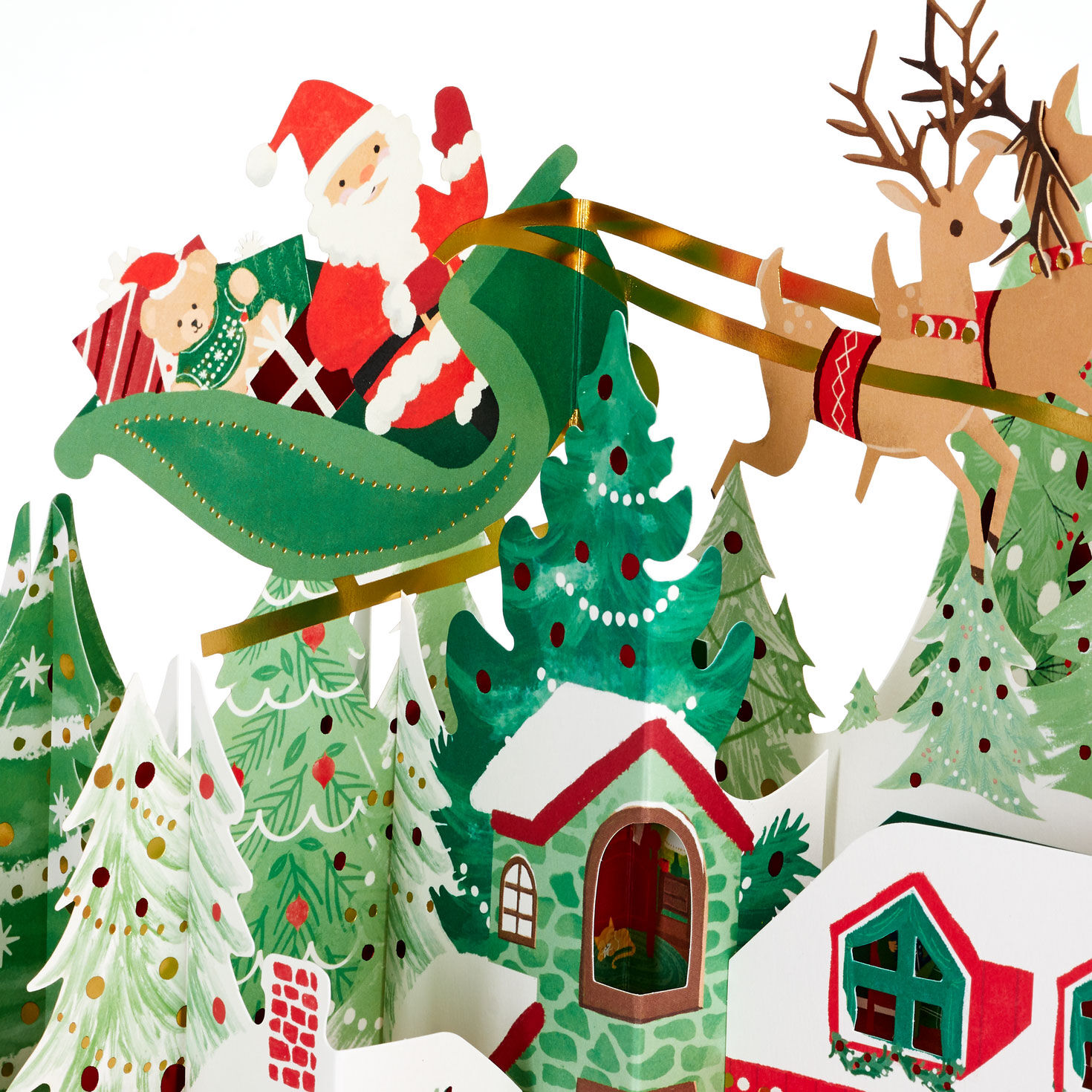 Jumbo Christmas Village Pop-Up Christmas Card upclose view image number 6