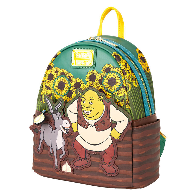 Shrek and Donkey in Sunflower Field Mini Backpack side image number 3