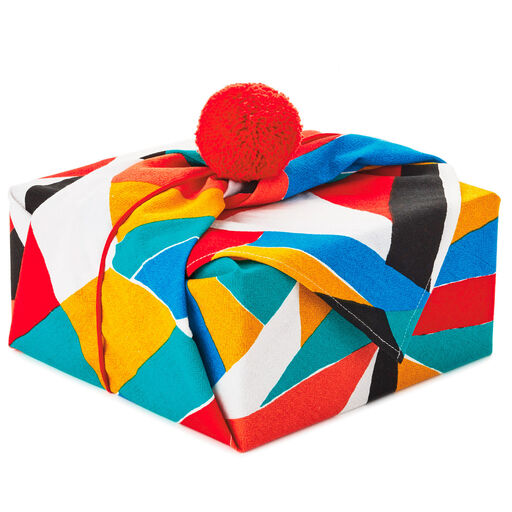 26" Colorful Abstract Fabric Gift Wrap With Elastic Band, 