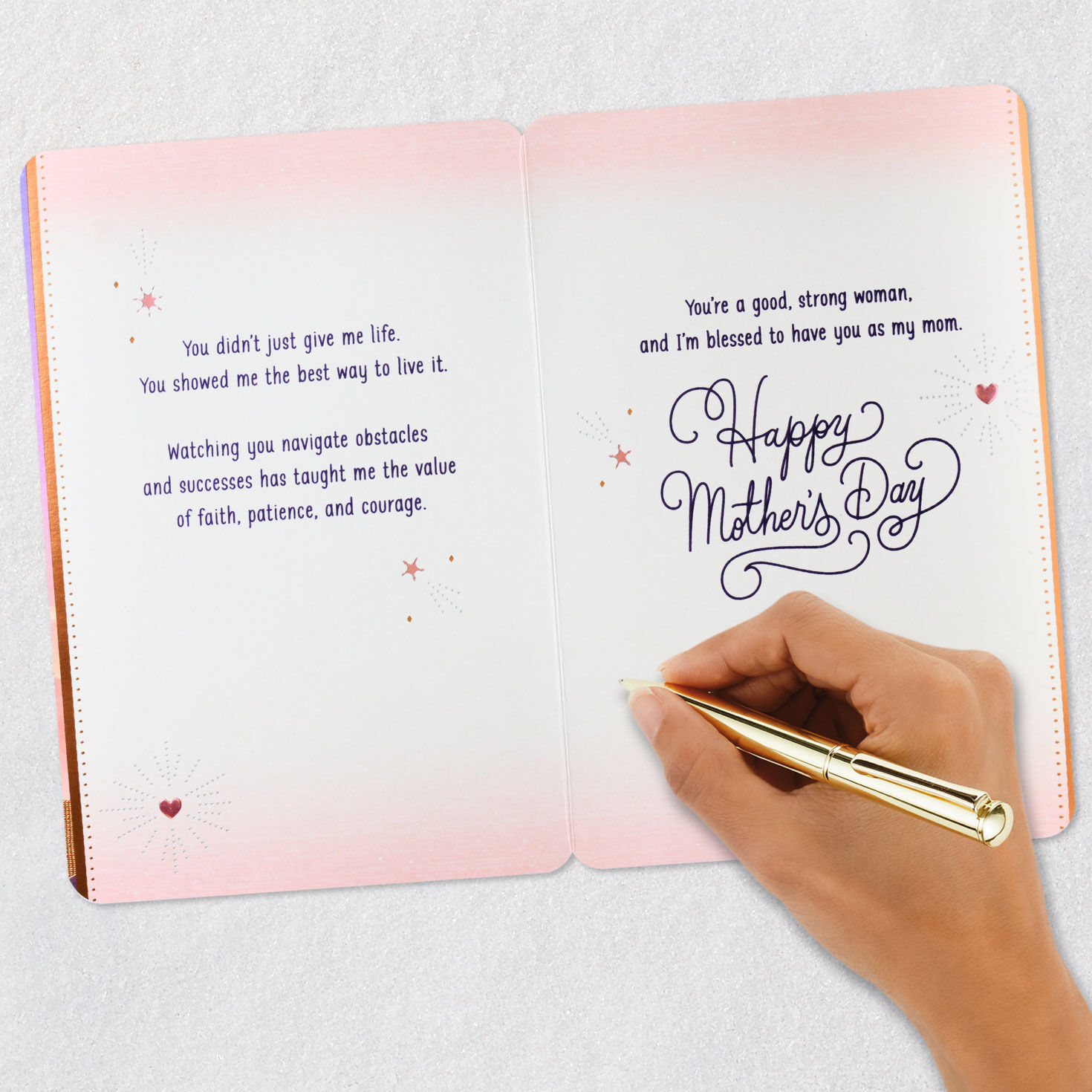 Sparkly Star Mountain Landscape Mom Mother's Day Card Signing card image number 7