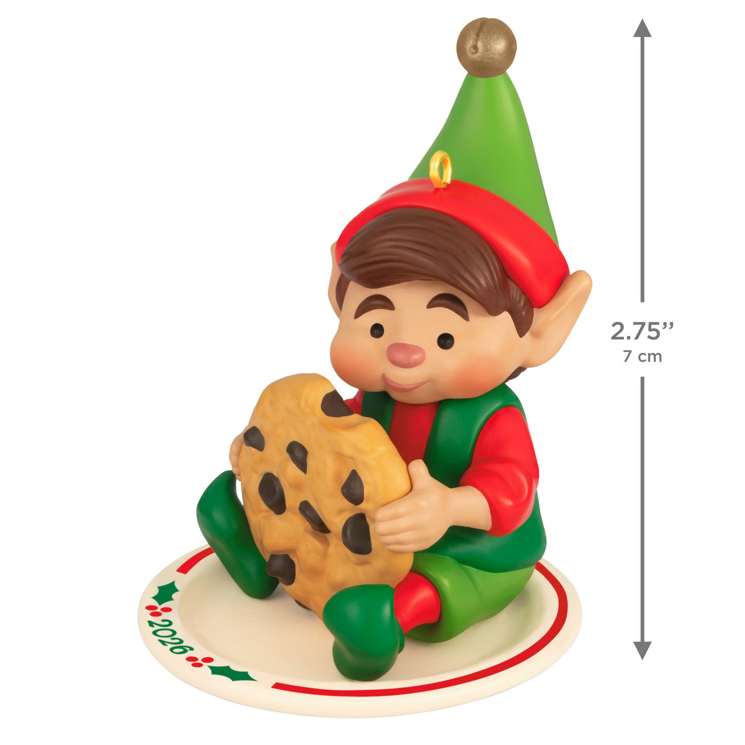 Elf With Cookie Keepsake Ornament measurement image number 3