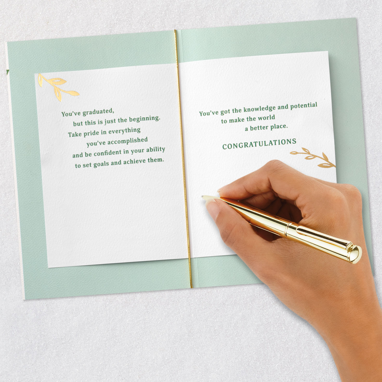 Watercolor Flowers Graduation Card for Her signing card image number 7